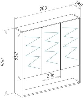 Зеркало-шкаф Bellezza Ницца 90см белый 00000011745